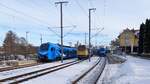 Leutkirch am 13.12.2022 mit Hochbetrieb auf allen Gleisen, zumindest auf dieser Bahnhofsseite